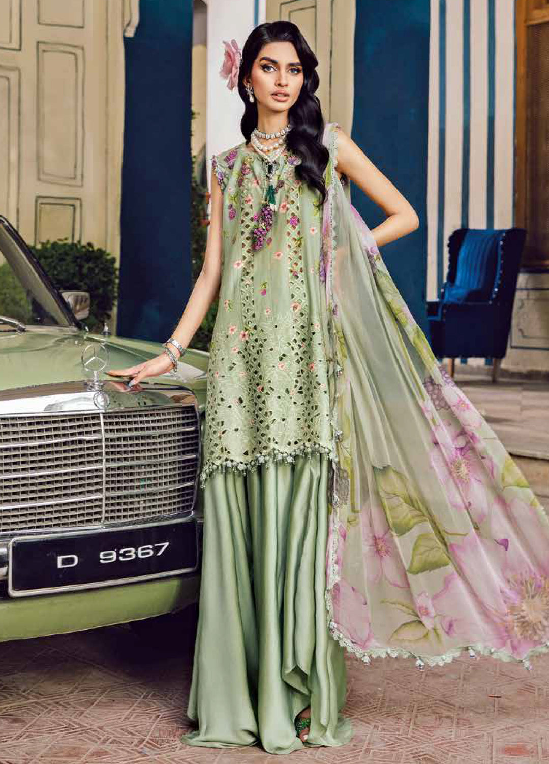 M Prints by Maria B Embroidered Suits Unstitched 3 Piece MB25FE D-6A - Winter Collection