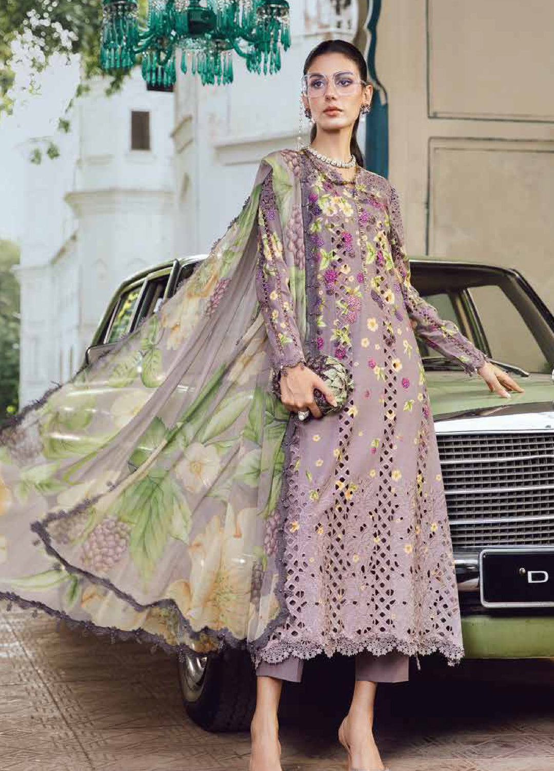 M Prints by Maria B Embroidered Suits Unstitched 3 Piece MB25FE D-6B - Winter Collection