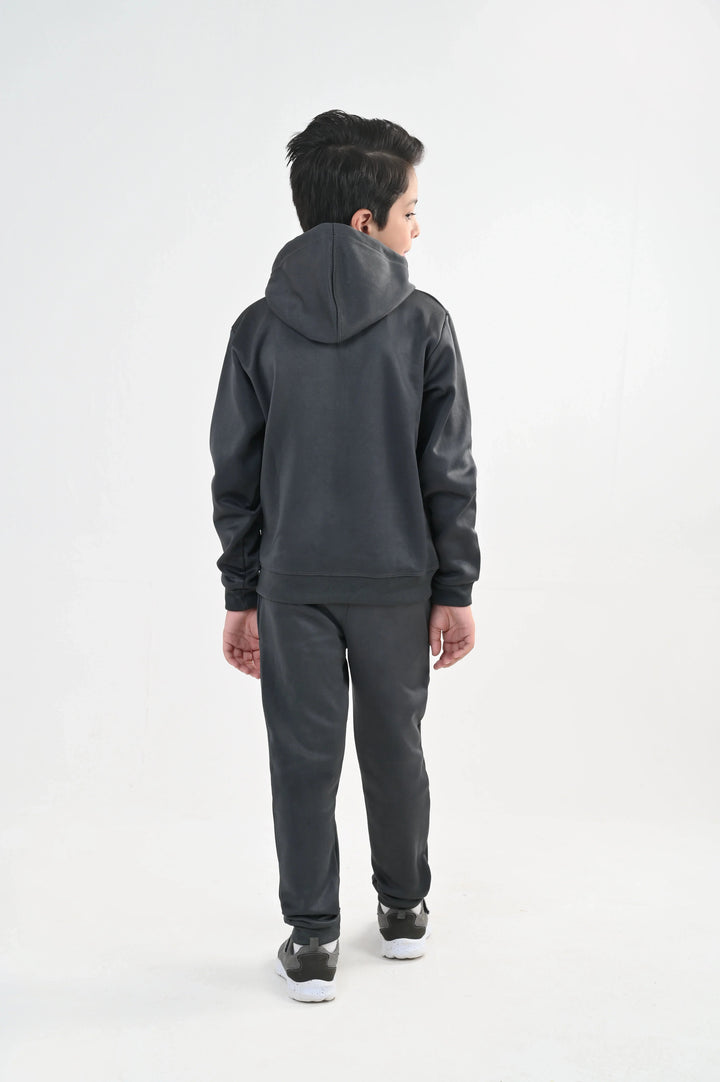 IQ Exclusive Kids Track Suit Fleece 2 PieceGrey Zip Hoodie Tracksuit-Unisex Kids - Winter Collection