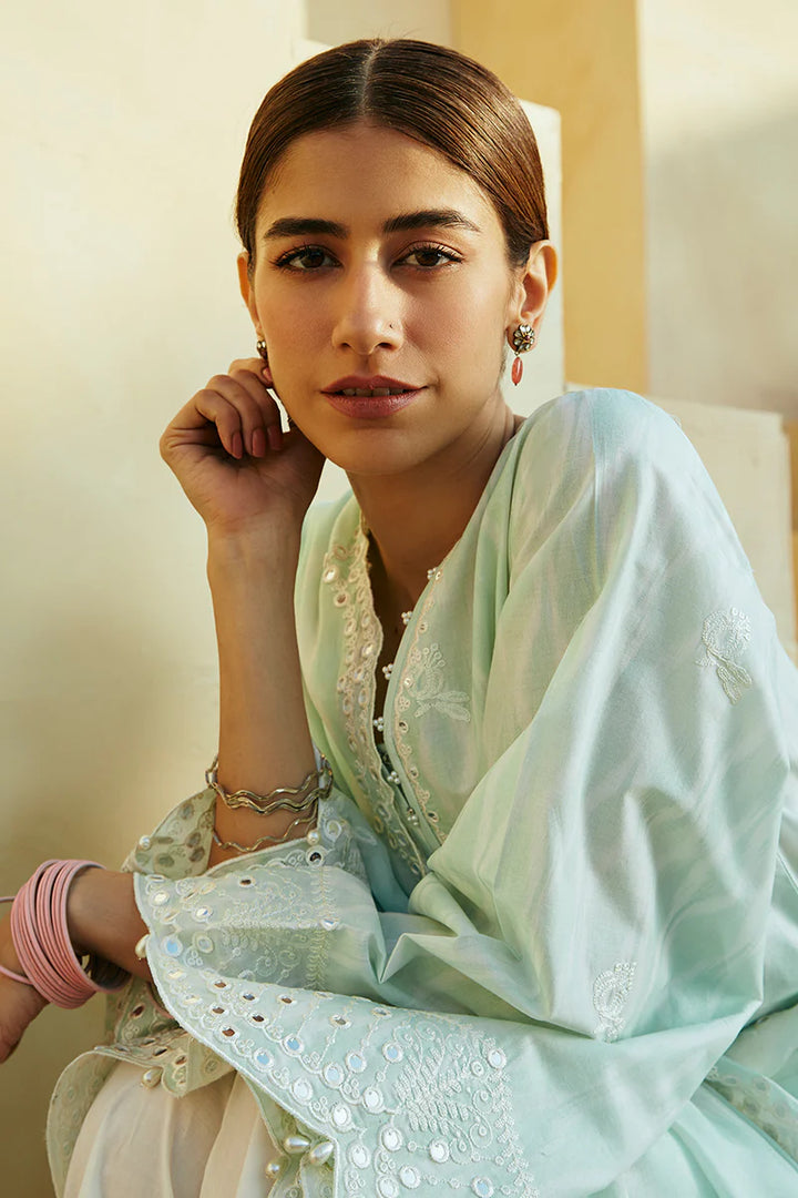 Cross Stitch Embroidered Lawn Suits Unstitched 3 Piece CS24PL D-06 Whisper Mint - Summer Collection