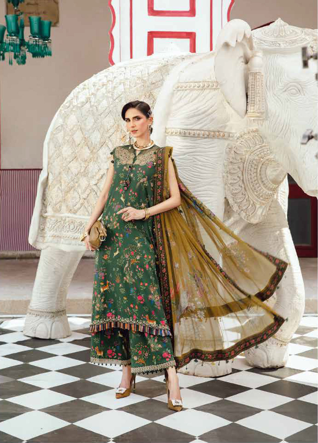 M Prints by Maria B Embroidered Suits Unstitched 3 Piece MB25FE D-7B - Winter Collection