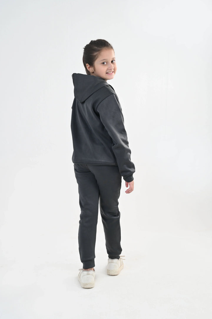 IQ Exclusive Kids Track Suit Fleece 2 PieceGraphite Hoodie Tracksuit-Unisex Kids - Winter Collection