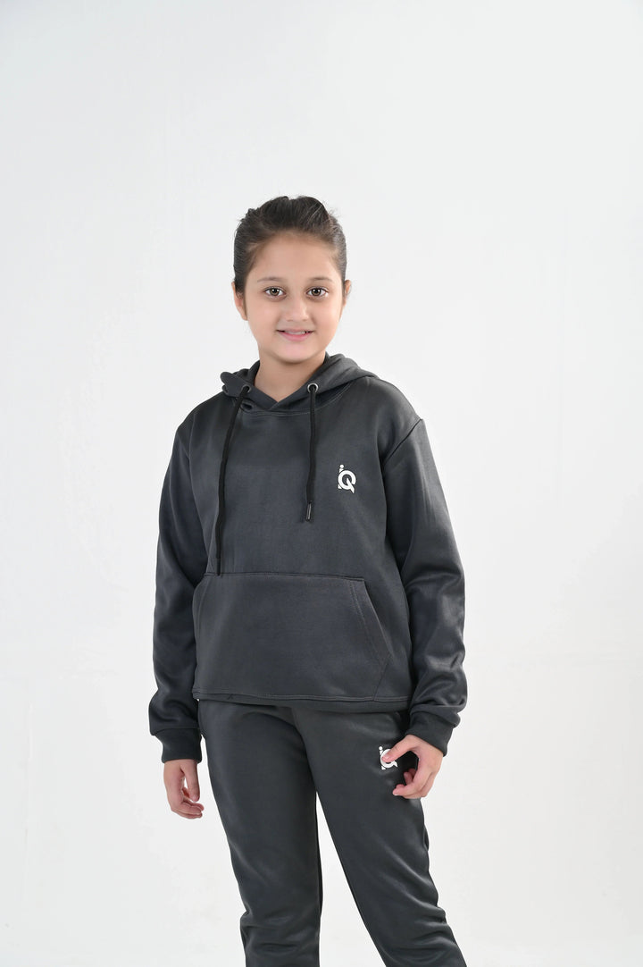 IQ Exclusive Kids Track Suit Fleece 2 PieceGraphite Hoodie Tracksuit-Unisex Kids - Winter Collection