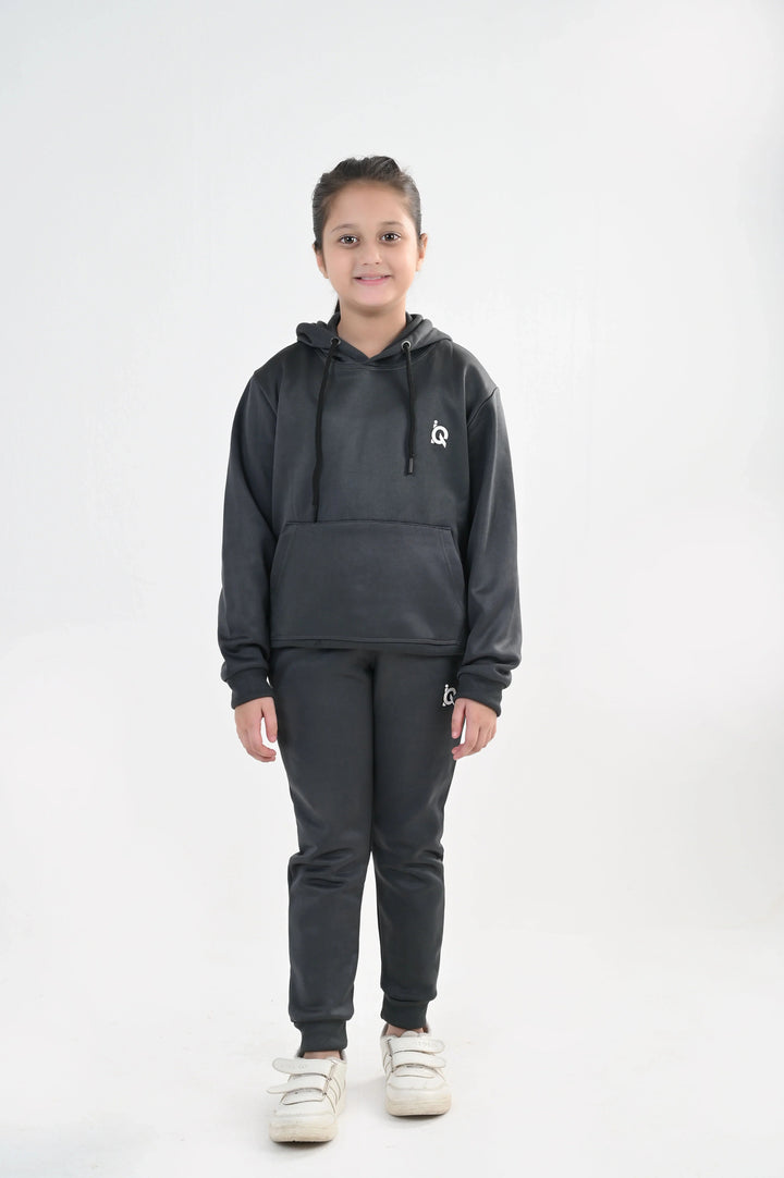 IQ Exclusive Kids Track Suit Fleece 2 PieceGraphite Hoodie Tracksuit-Unisex Kids - Winter Collection