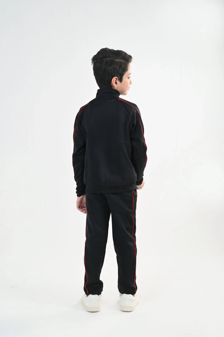 IQ Exclusive Kids Track Suit Fleece 2 PieceBlack Horizon Speed Tracksuit-Unisex Kids - Winter Collection