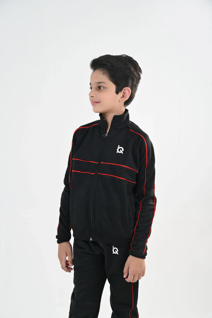 IQ Exclusive Kids Track Suit Fleece 2 PieceBlack Horizon Speed Tracksuit-Unisex Kids - Winter Collection