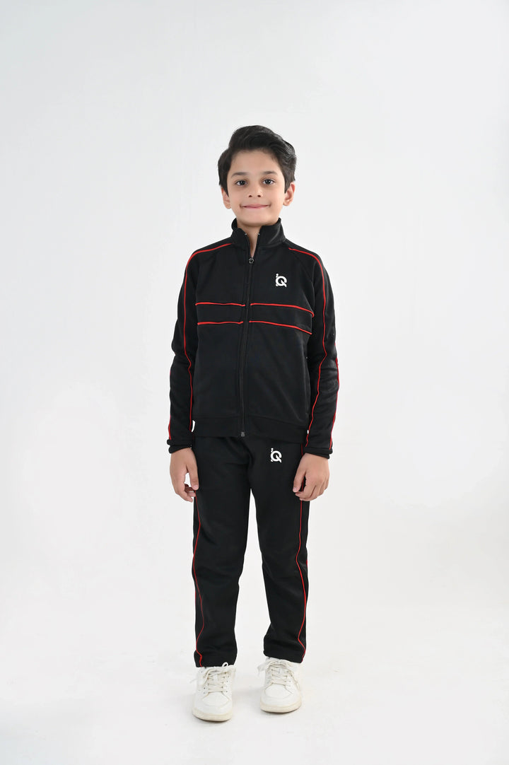 IQ Exclusive Kids Track Suit Fleece 2 PieceBlack Horizon Speed Tracksuit-Unisex Kids - Winter Collection