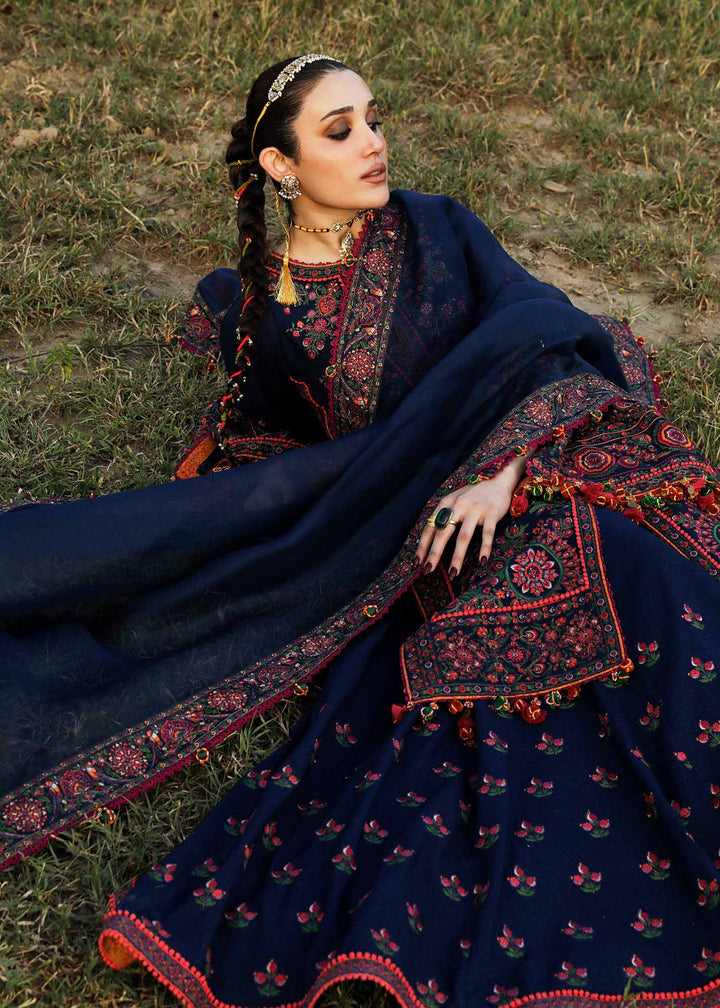 Hussain Rehar Embroidered Karandi Suits Unstitched 3 Piece HRR23KW Aegean - Winter Collection