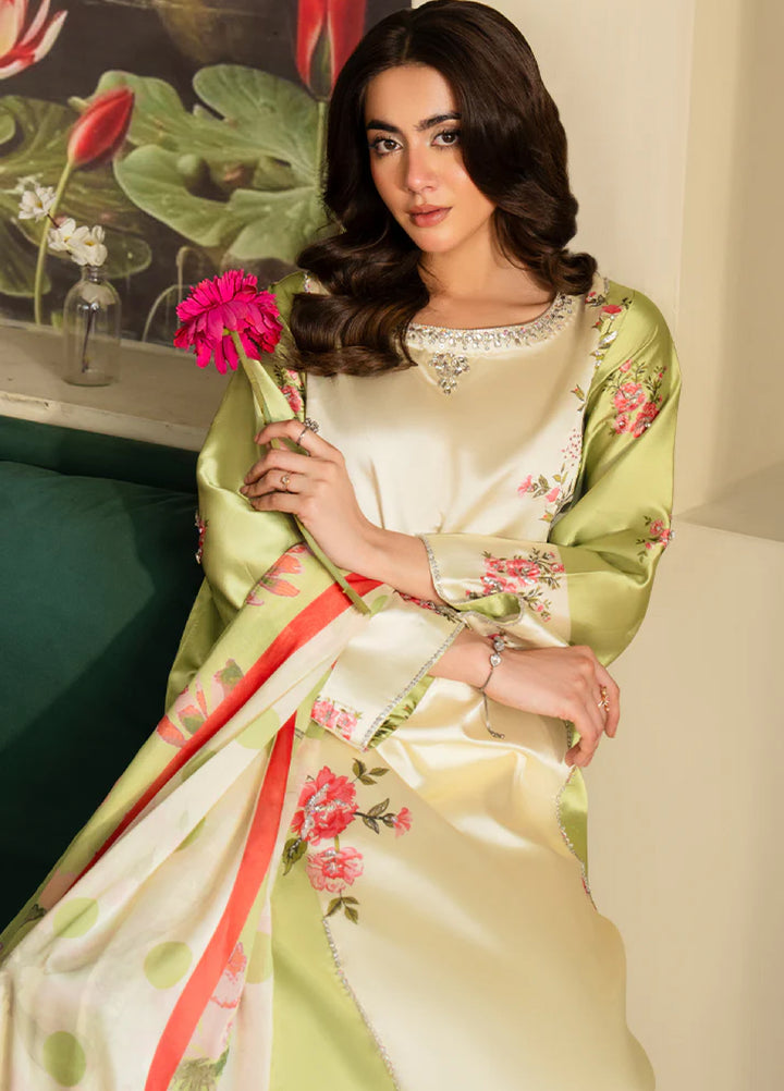 Celeste by Imrozia Pret Hand work Shamooz Silk 3 Piece SP-103 Aurora