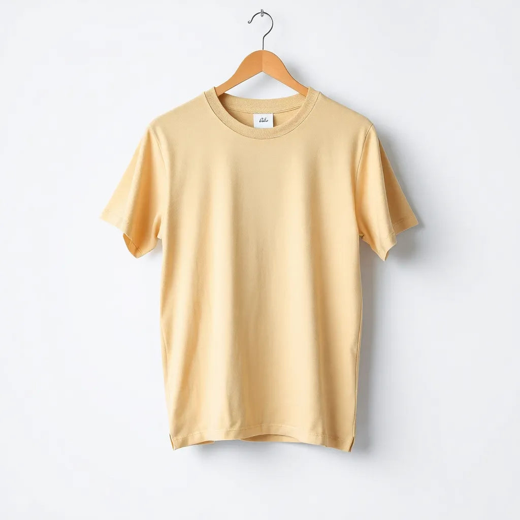 Tee Zania Men's Plain Plain Beige Cotton TZ - 011 - T-shirts Collection
