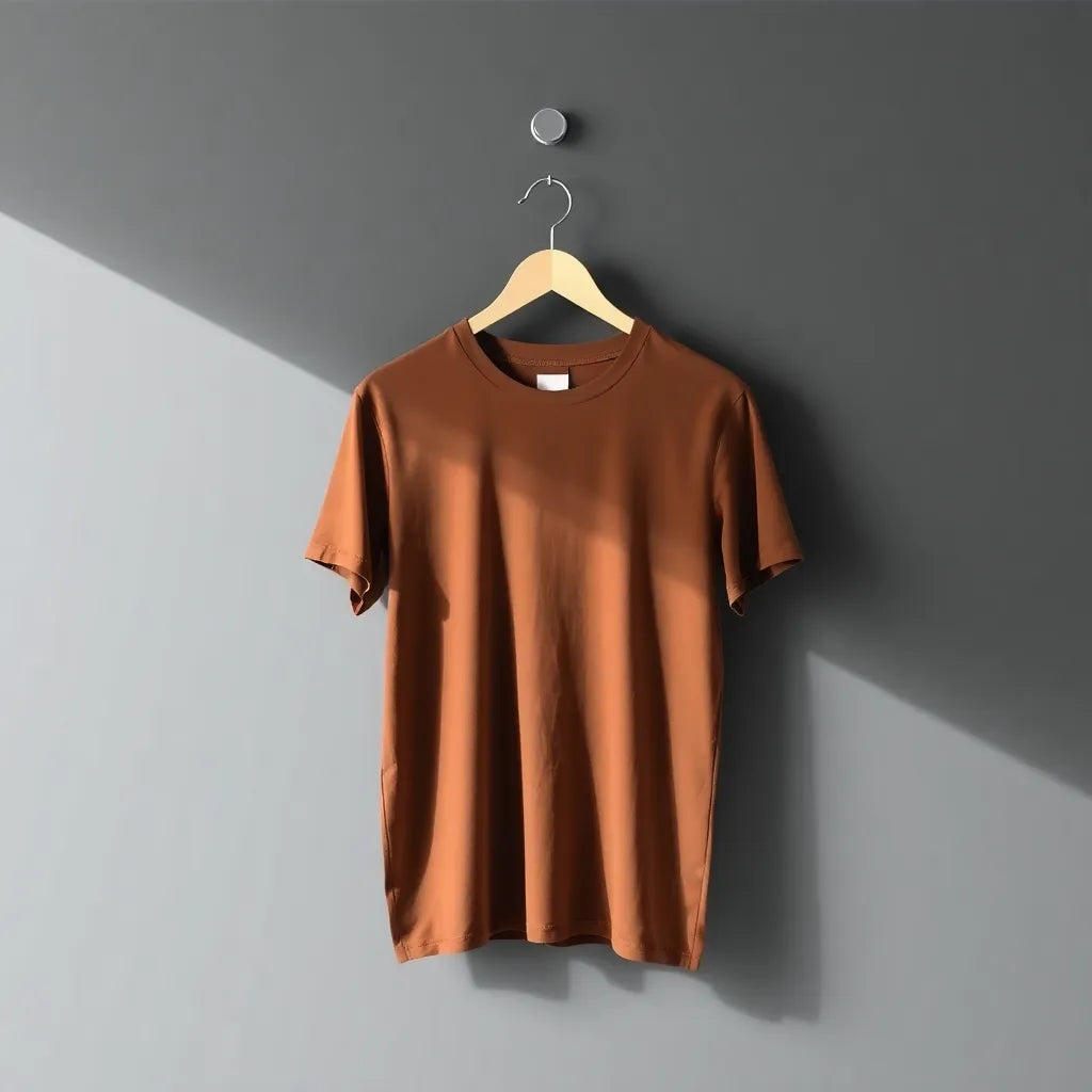 Tee Zania Men's Plain Plain Dark Brown Cotton TZ - 009 - T-shirts Collection