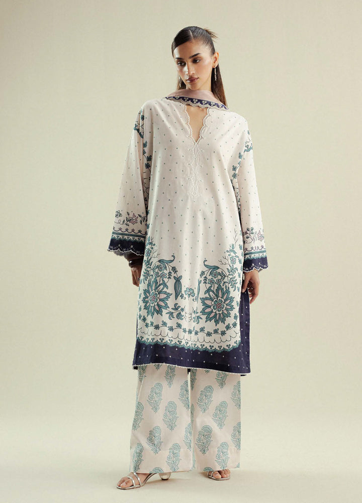 Coco by Zara Shahjahan Printed Slub Cotton Suits Unstitched 3 Piece CZS25PU D-02 B Muse - Winter Collection