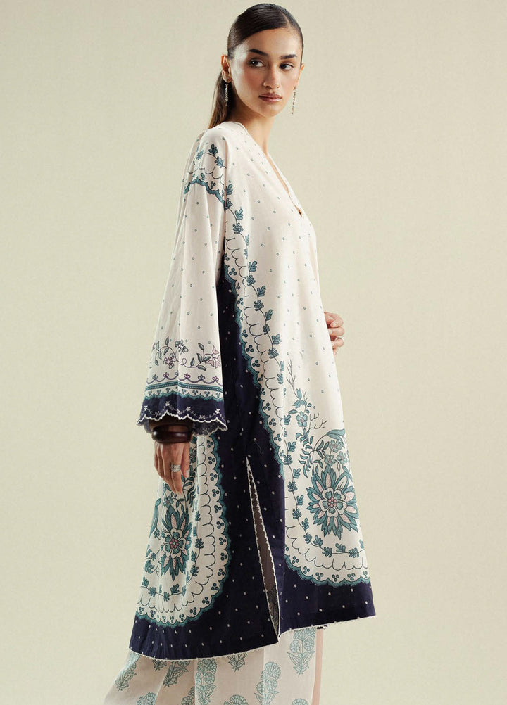 Coco by Zara Shahjahan Printed Slub Cotton Suits Unstitched 3 Piece CZS25PU D-02 B Muse - Winter Collection