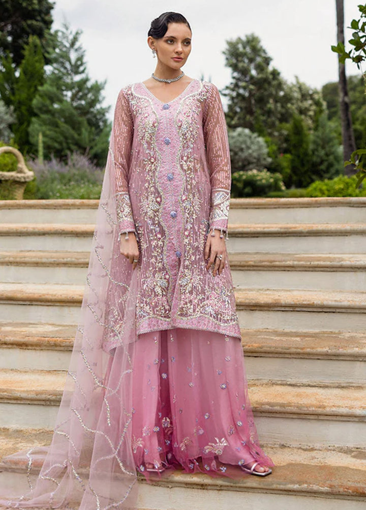 Inception by Mushq Embroidered Net Suits Unstitched 4 Piece MQ25IW D-05 Pretty In Pink - Wedding Collection