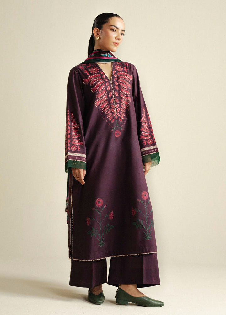 Coco by Zara Shahjahan Printed Cambric Suits Unstitched 3 Piece CZS25PU D-07 A Lilt - Winter Collection