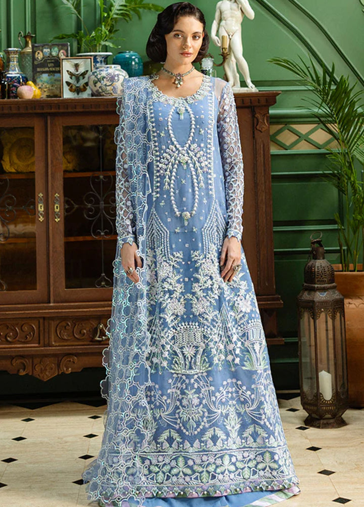 Inception by Mushq Embroidered Net Suits Unstitched 4 Piece MQ25IW D-08 Before The Rain - Wedding Collection