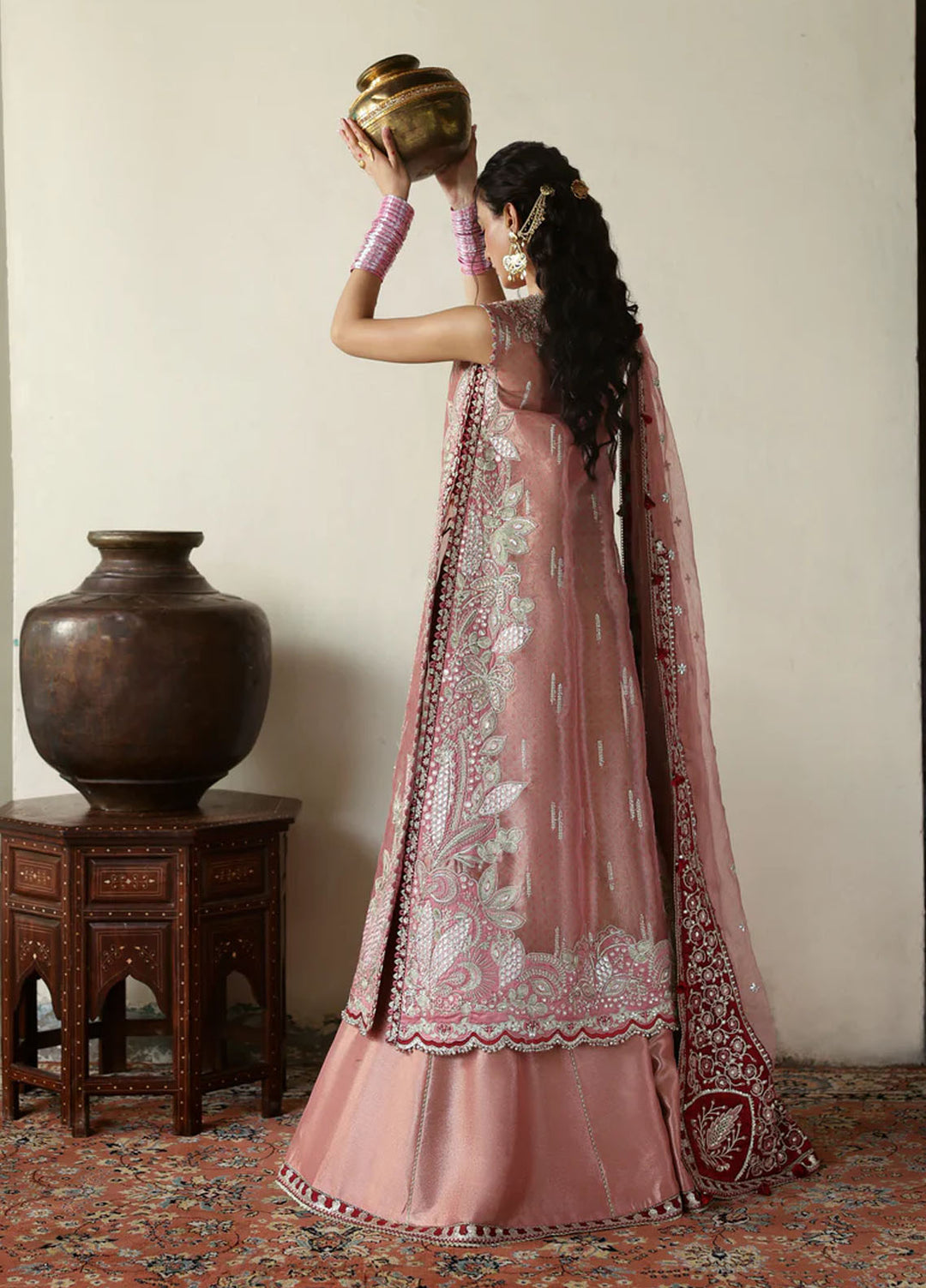 Afrozeh Embroidered Tissue Zari Suits Unstitched 3 Piece AF25SA D-09 Roshaan - Wedding Collection