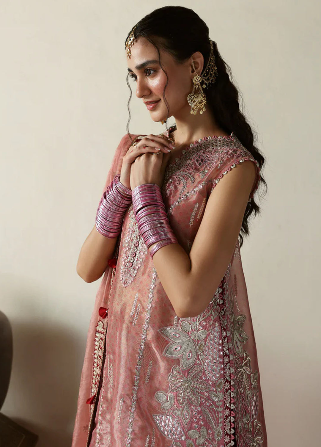 Afrozeh Embroidered Tissue Zari Suits Unstitched 3 Piece AF25SA D-09 Roshaan - Wedding Collection