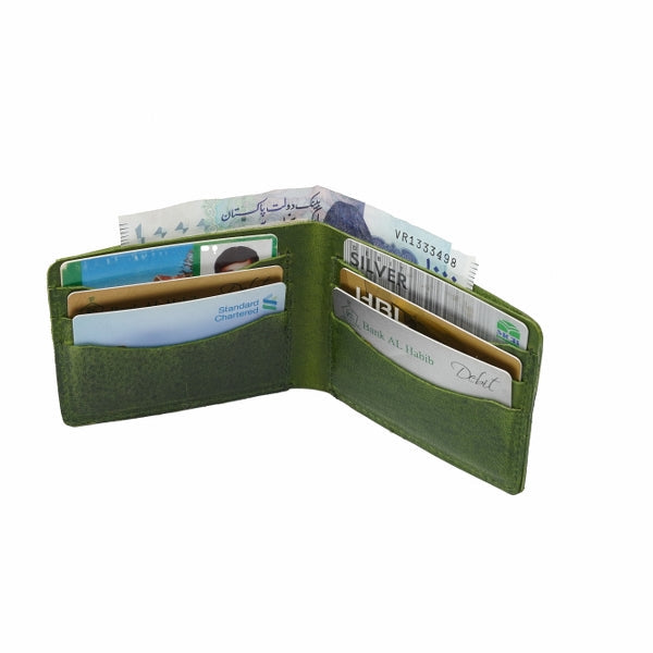 Vintage by Jild Mens Genuine Vintage Leather Wallet-Olive green S1 - Wallets Collection