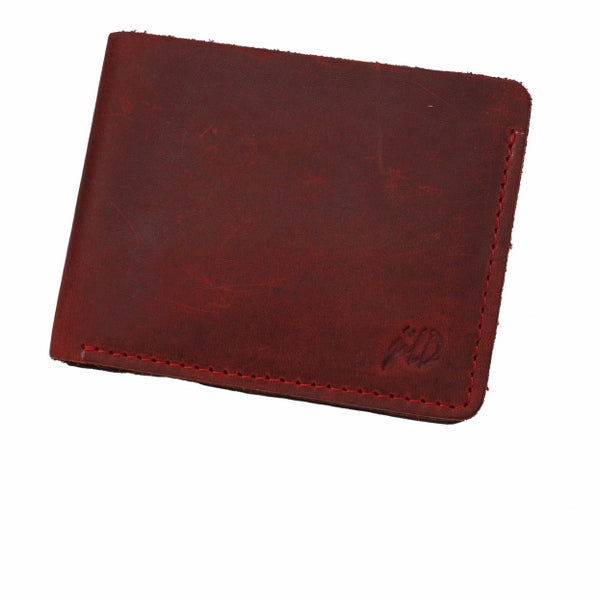 Vintage by Jild Mens Genuine Vintage Leather Wallet-DARK RED S1 - Wallets Collection