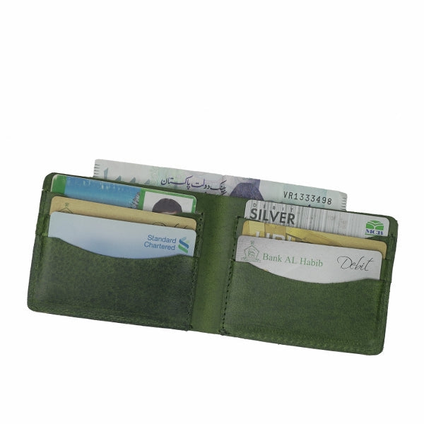 Vintage by Jild Mens Genuine Vintage Leather Wallet-Olive green S1 - Wallets Collection