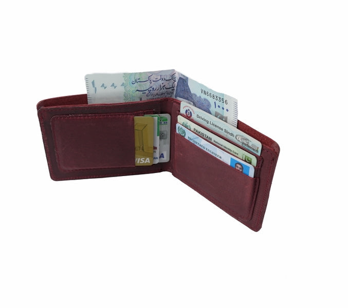 Vintage by Jild Mens Genuine Vintage Leather Wallet-CRIMSON RED S3 - Wallets Collection