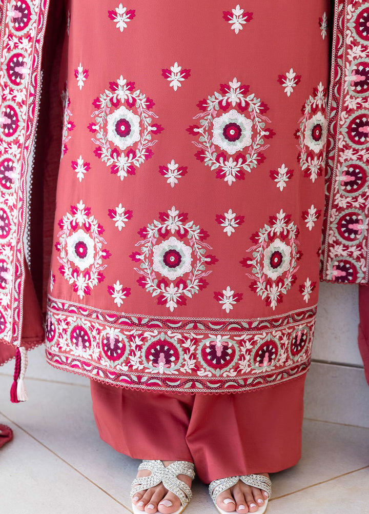 Cross Stitch Embroidered Cotton Satin Suits Unstitched 3 Piece CS25SU Dusty Sunset - Winter Collection