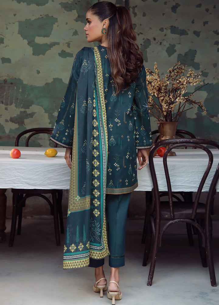 Elara by Sahar Embroidered Cambric Suits Unstitched 3 Piece SHR25EP Emerald Dusk - Winter Collection