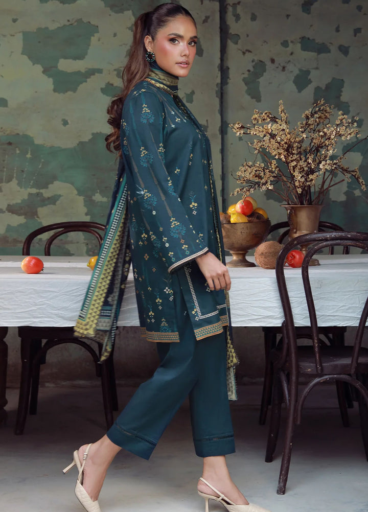 Elara by Sahar Embroidered Cambric Suits Unstitched 3 Piece SHR25EP Emerald Dusk - Winter Collection