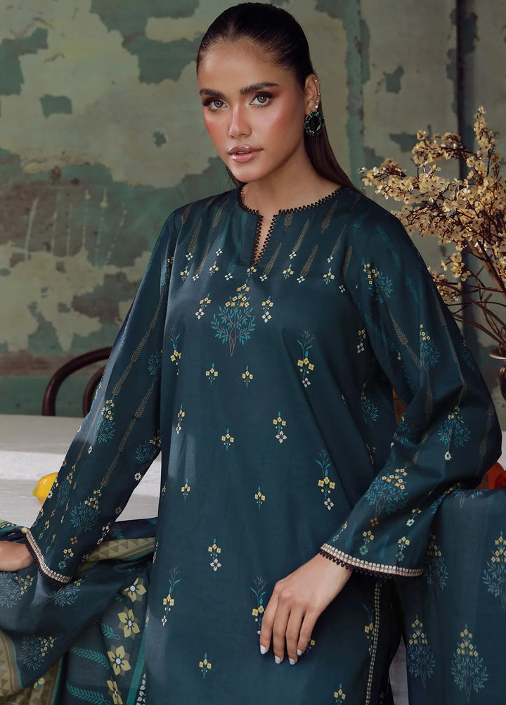 Elara by Sahar Embroidered Cambric Suits Unstitched 3 Piece SHR25EP Emerald Dusk - Winter Collection