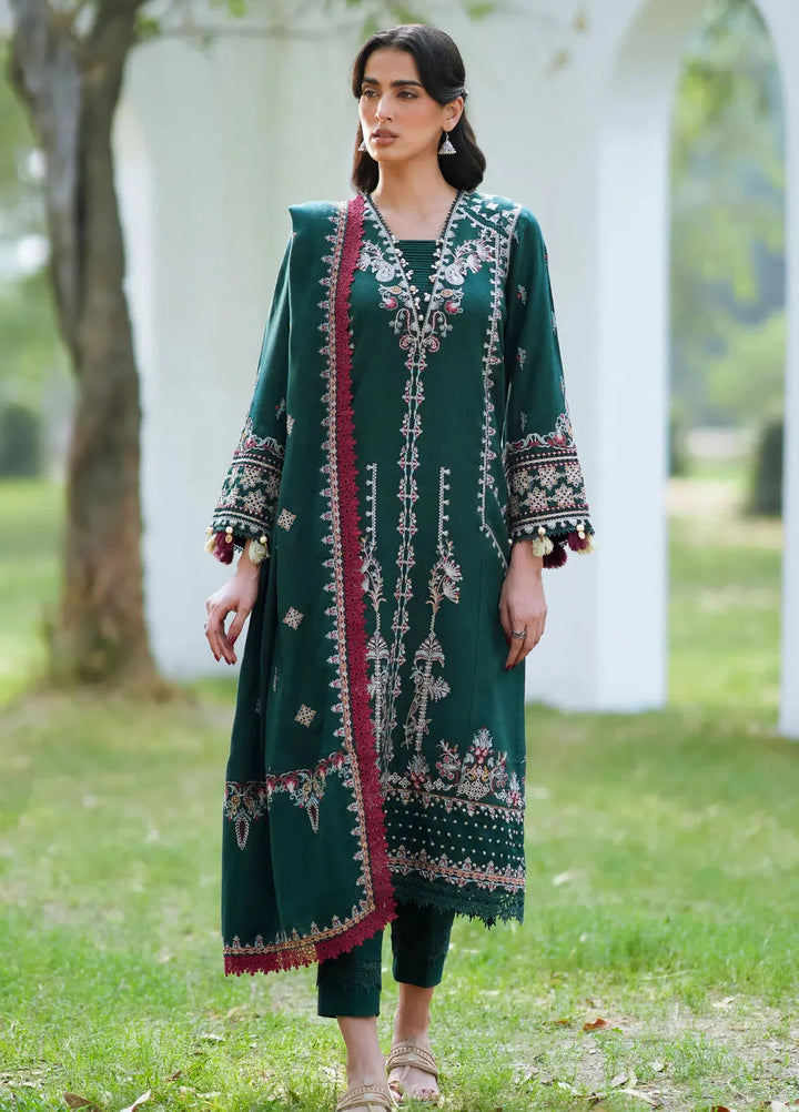 Florent Embroidered Leather Peach Suits Unstitched 3 Piece FL25FU FL-02 B - Formals Collection