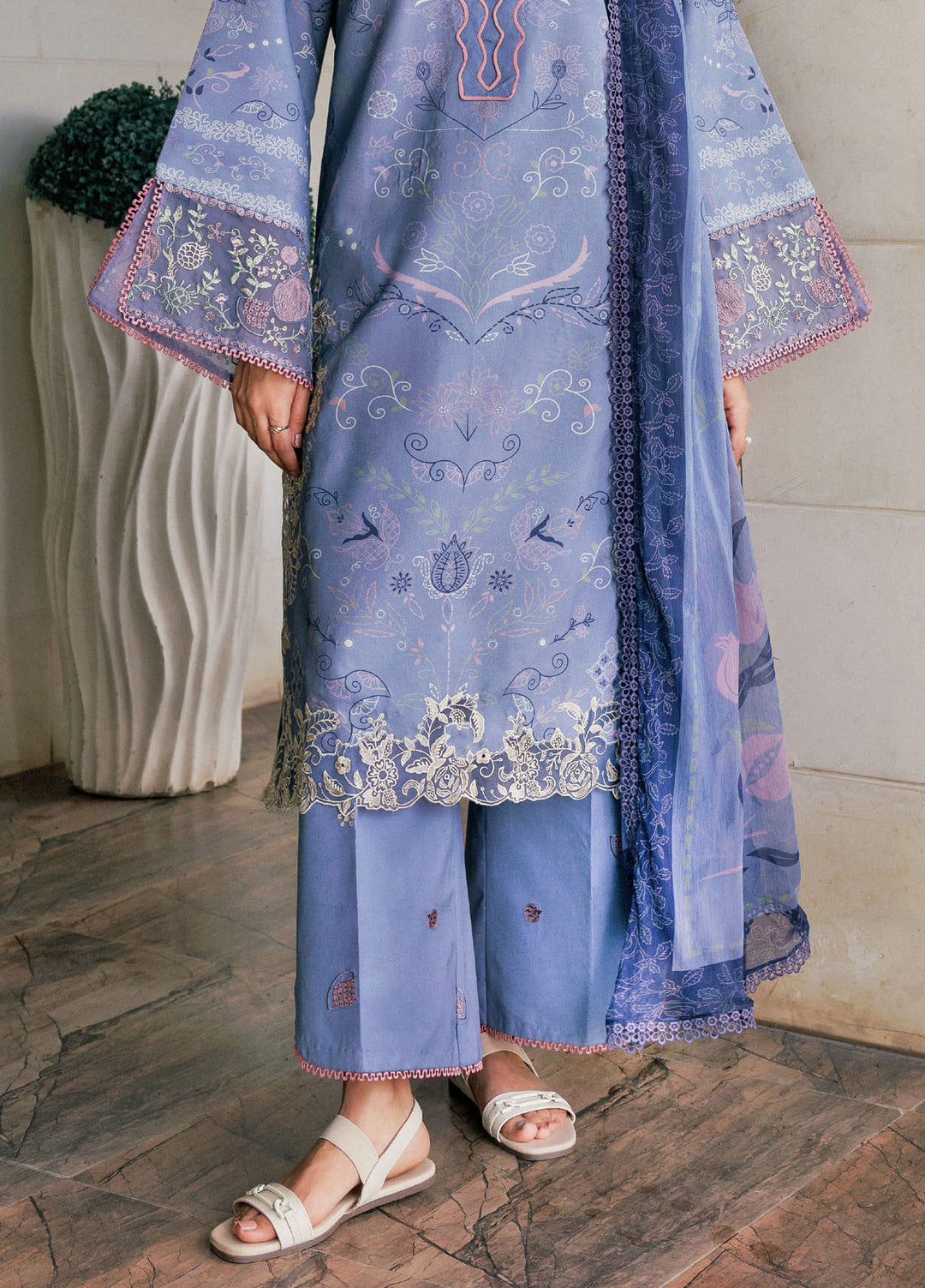 Zync by Florent Embroidered Viscose Suits Unstitched 3 Piece FL25IM FL-6B - Winter Collection