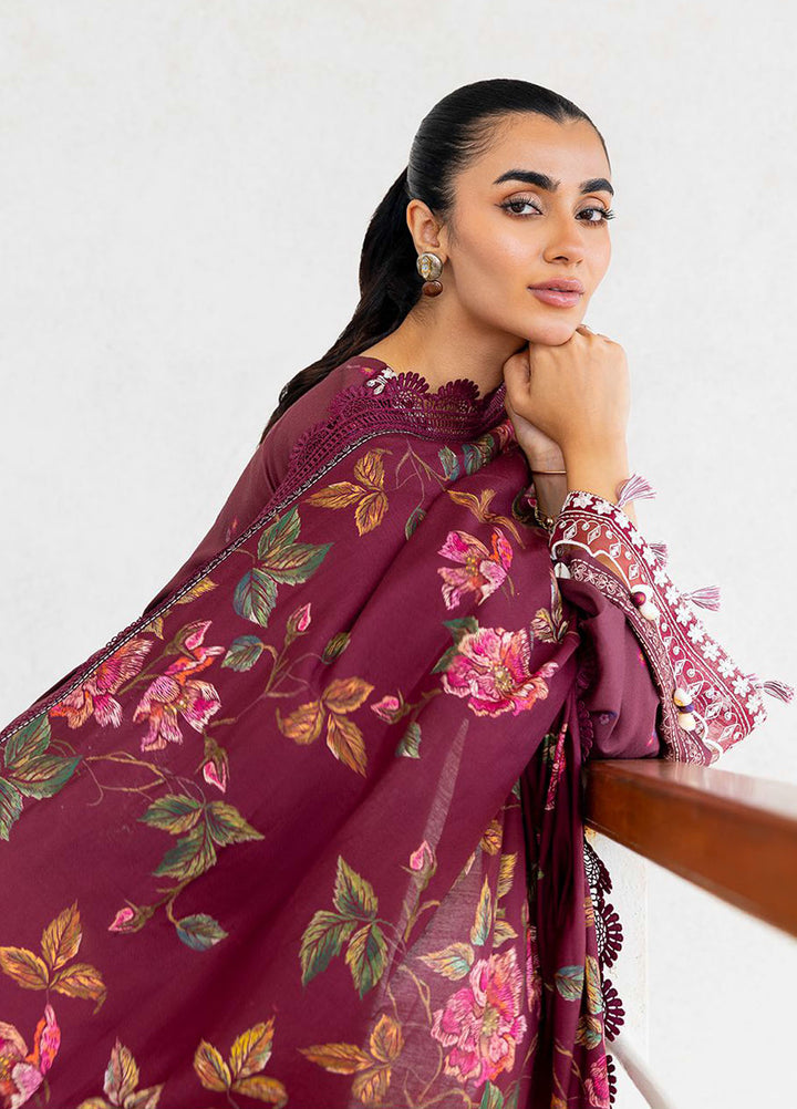 Cross Stitch Embroidered Cotton Satin Suits Unstitched 3 Piece CS25SU Floral Muse - Winter Collection