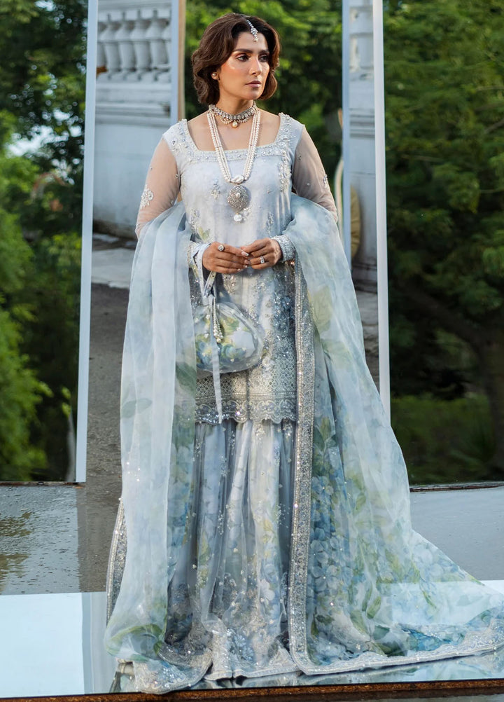 Jahan by Erum Khan Embroidered Net Suits Unstitched 3 Piece EK25V4 Floral Drop - Formals Collection