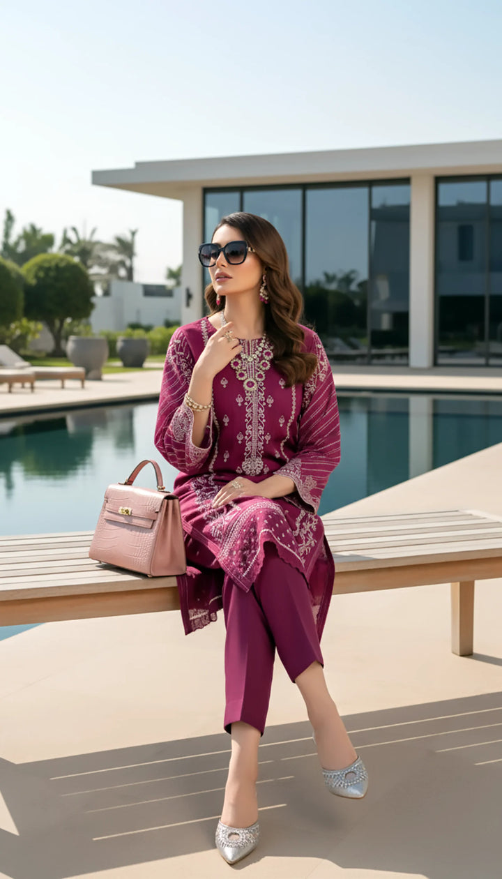 Lakhany Pret Embroidered Cotton Net 2 Piece Suit LSM-4049