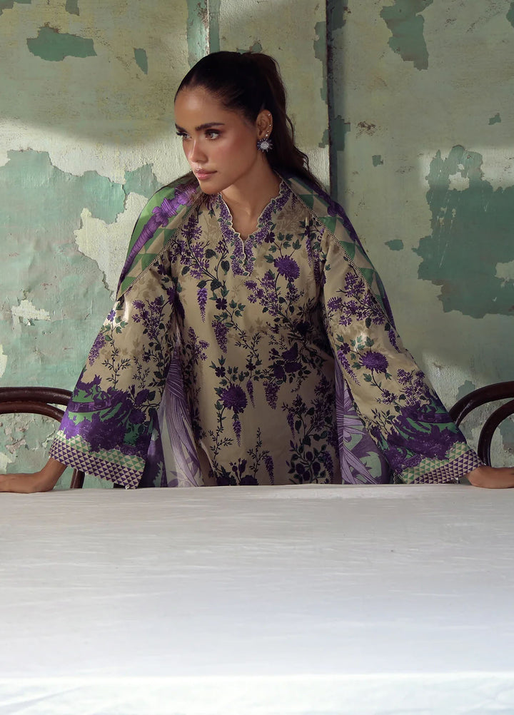 Elara by Sahar Embroidered Cambric Suits Unstitched 3 Piece SHR25EP Ivory Wisteria - Winter Collection