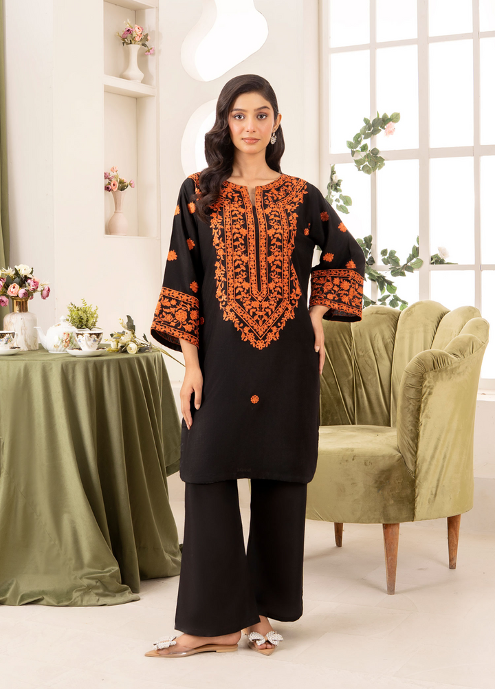 Lamhay by Haniya Mahnoor Pret Embroidered Linen 2 Piece Suit Ember