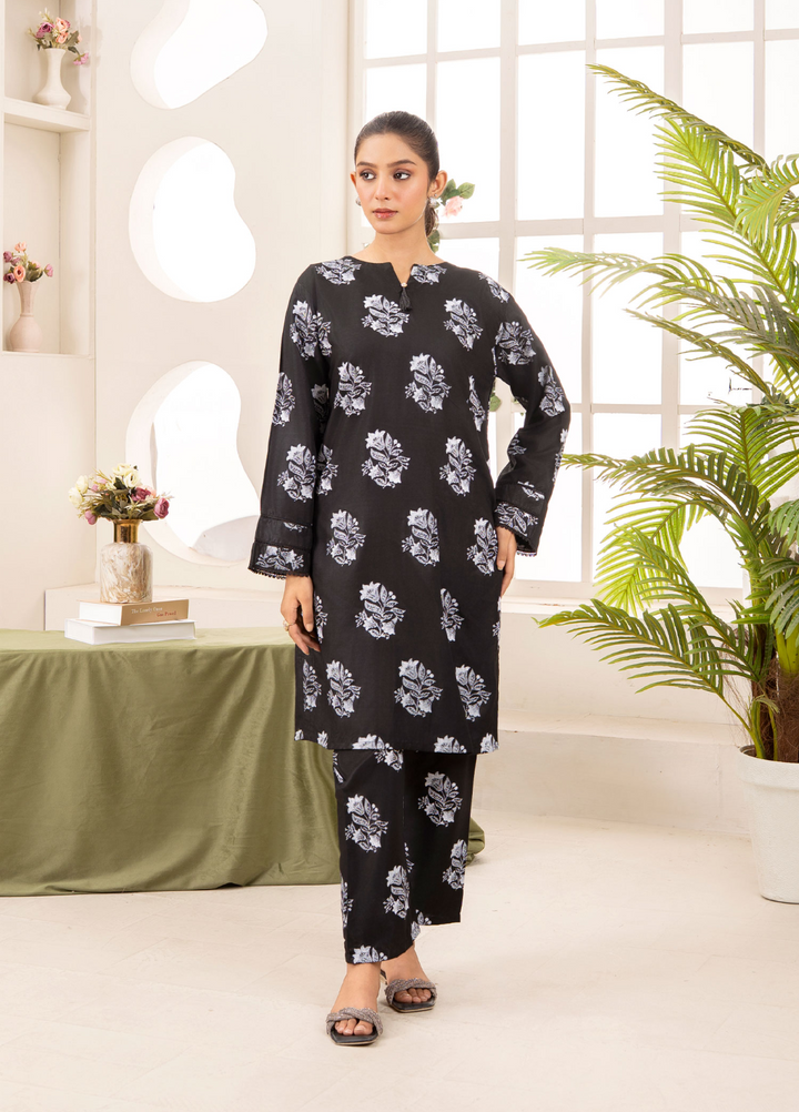 Lamhay by Haniya Mahnoor Pret Embroidered Linen 2 Piece Suit Mono