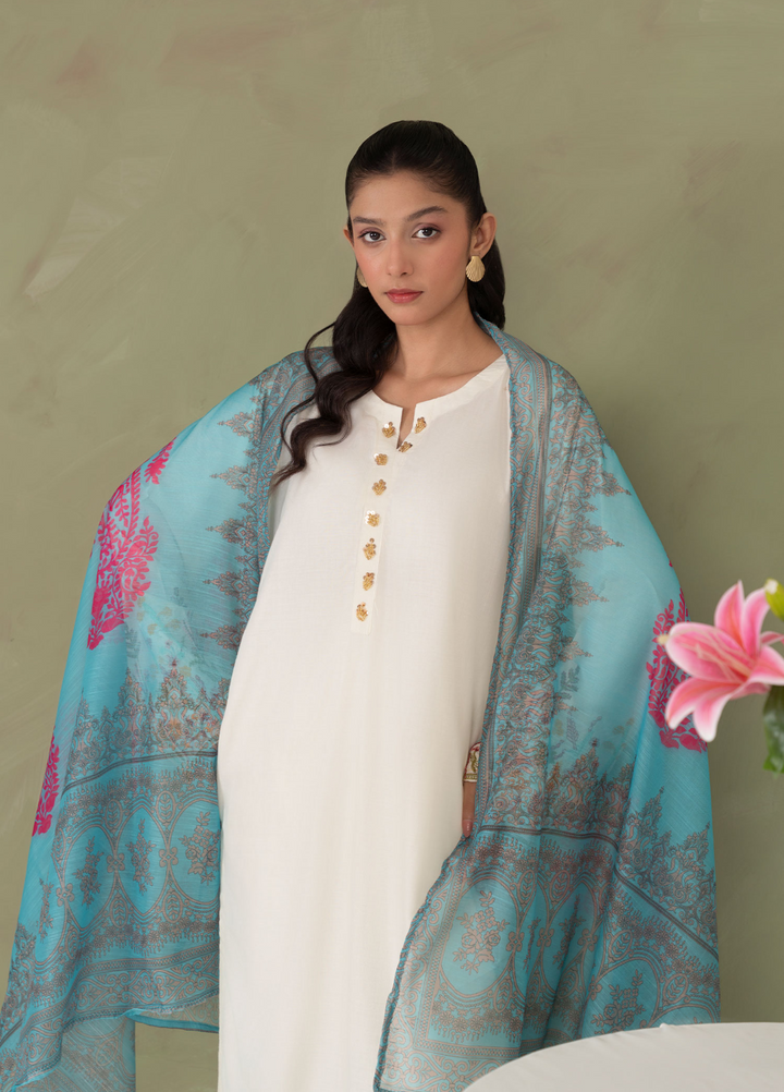 Lamhay by Haniya Mahnoor Pret Embroidered Linen 3 Piece Suit Bloom