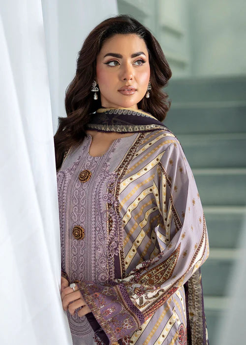 Meerak Women Embroidered Linen Lavender Dream - Winter Collection