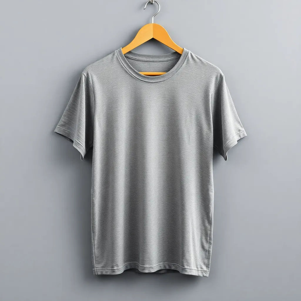 Tee Zania Men's Plain Plain Light Grey Cotton TZ - 013 - T-shirts Collection