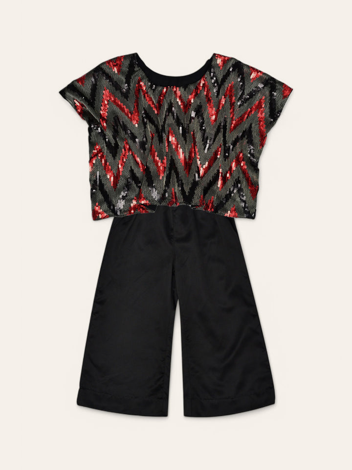 Ixample Pret Cotton Silk 2 Piece Sequin Jumpsuit