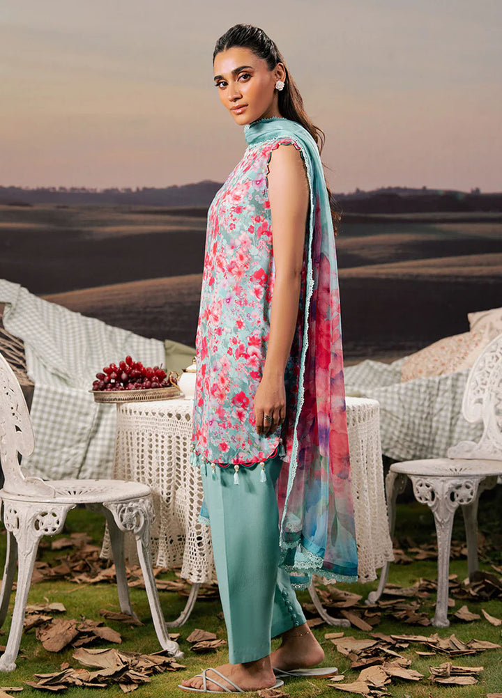 M Basic by Maria B Embroidered Arabic Lawn Suits Unstitched 3 Piece MB25PF MB-10 A - Summer Collection