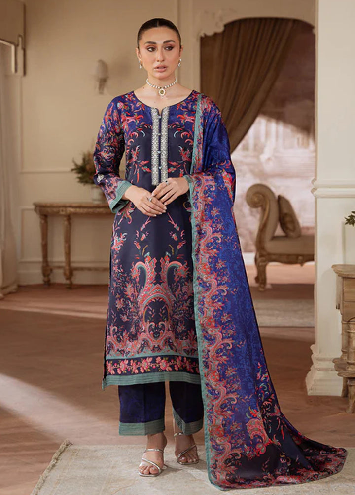 Veloure by Gulaal Embroidered Silk Suits Unstitched 3 Piece GL25VU GS - 03 Midnight Reverie - Festive Collection