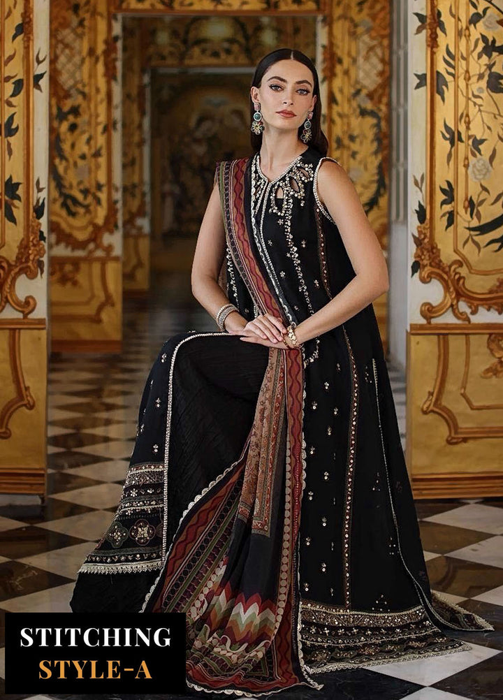 Noor by Saadia Asad Embroidered Cotton Net Suits Unstitched 3 Piece NSA25UF D-01 - Formals Collection