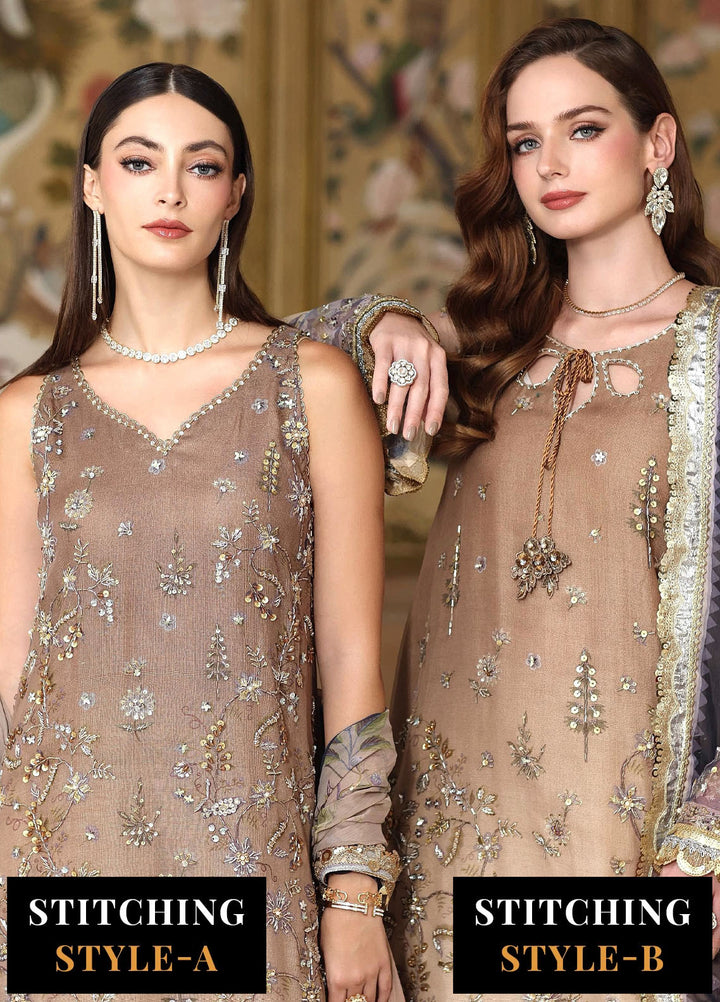Noor by Saadia Asad Embroidered Cotton Net Suits Unstitched 3 Piece NSA25UF D-02 - Formals Collection
