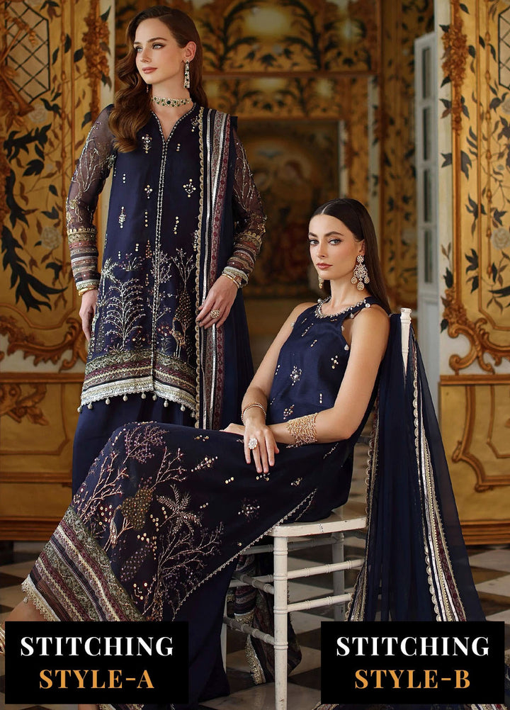 Noor by Saadia Asad Embroidered Cotton Net Suits Unstitched 3 Piece NSA25UF D-03 - Formals Collection