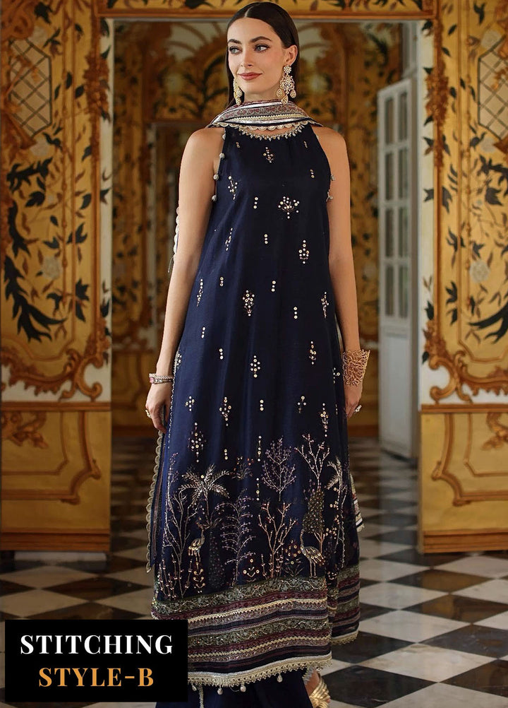 Noor by Saadia Asad Embroidered Cotton Net Suits Unstitched 3 Piece NSA25UF D-03 - Formals Collection