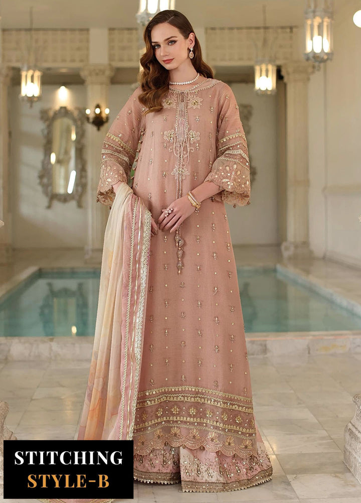 Noor by Saadia Asad Embroidered Cotton Net Suits Unstitched 3 Piece NSA25UF D-04 - Formals Collection
