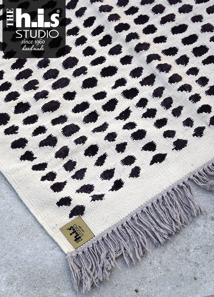 The h.i.s studio Area Rugs P.Dot R- 25003-Bone/Black